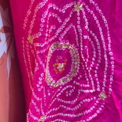 PURE GAZI SILK BHANDEJ LEHENGA