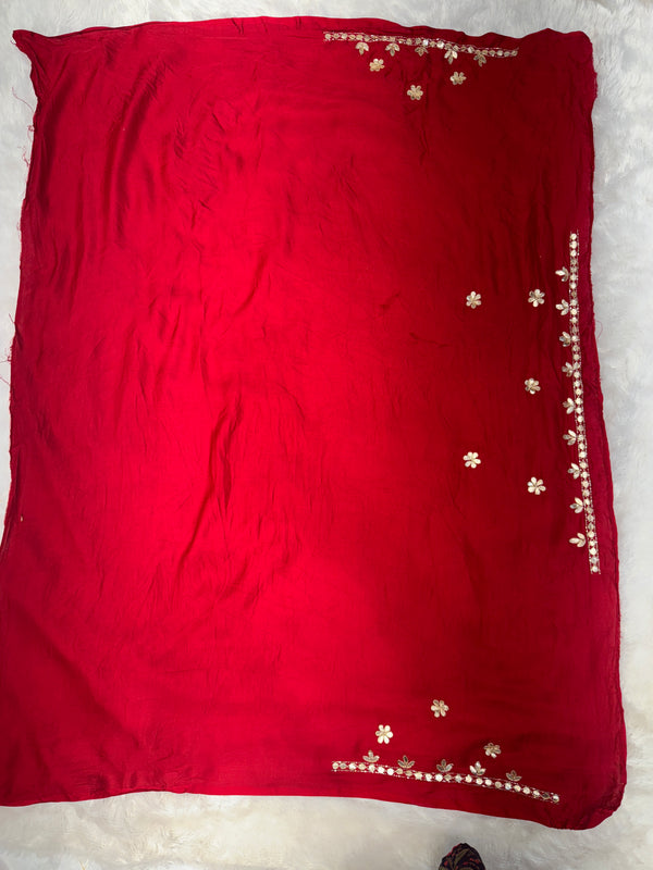 PURE GAZI SILK BHANDEJ LEHENGA