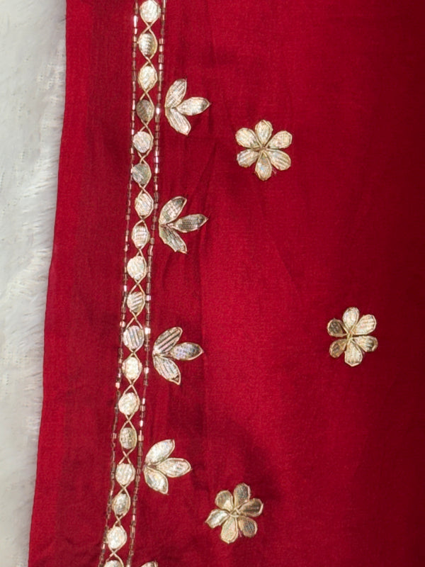 PURE GAZI SILK BHANDEJ LEHENGA