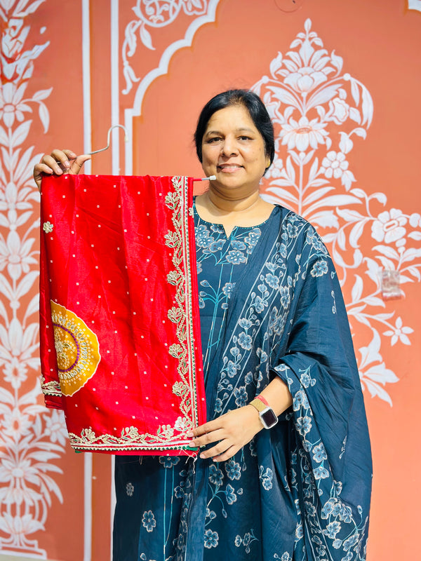 PURE CHINON GOTA PATTI SAREE