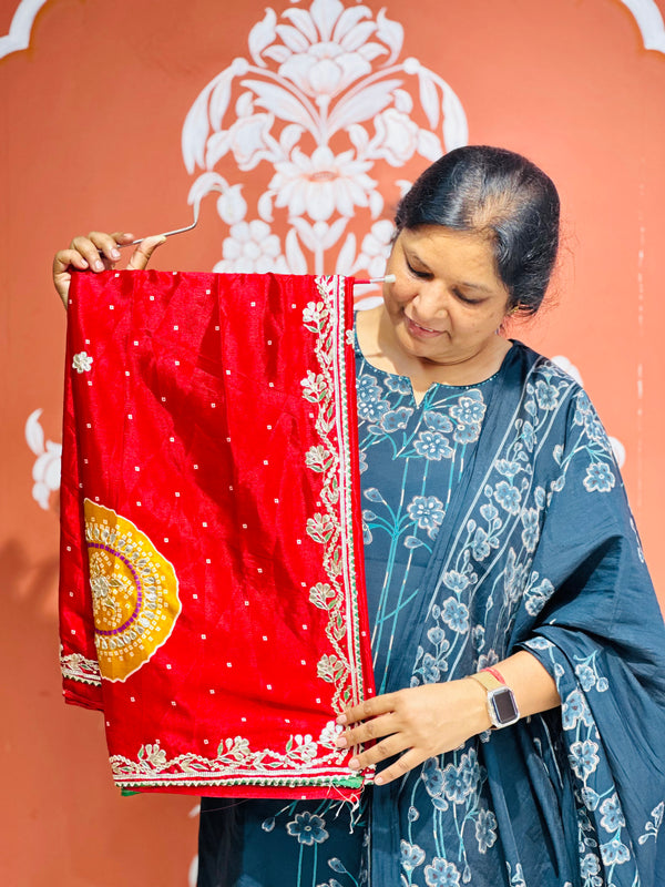 PURE CHINON GOTA PATTI SAREE