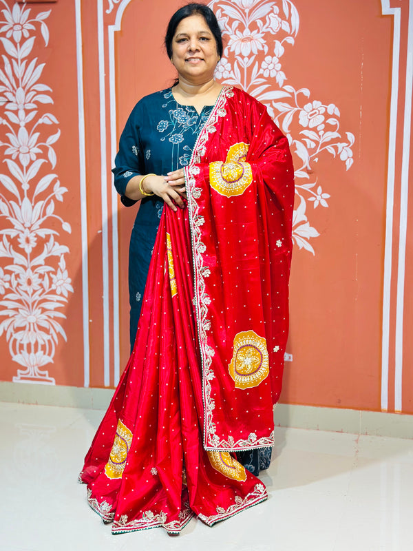 PURE CHINON GOTA PATTI SAREE