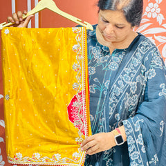 PURE CHINON GOTA PATTI SAREE