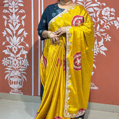 PURE CHINON GOTA PATTI SAREE