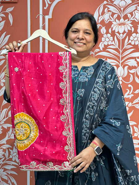 PURE CHINON GOTA PATTI SAREE