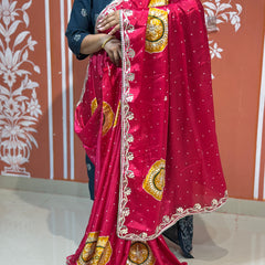 PURE CHINON GOTA PATTI SAREE