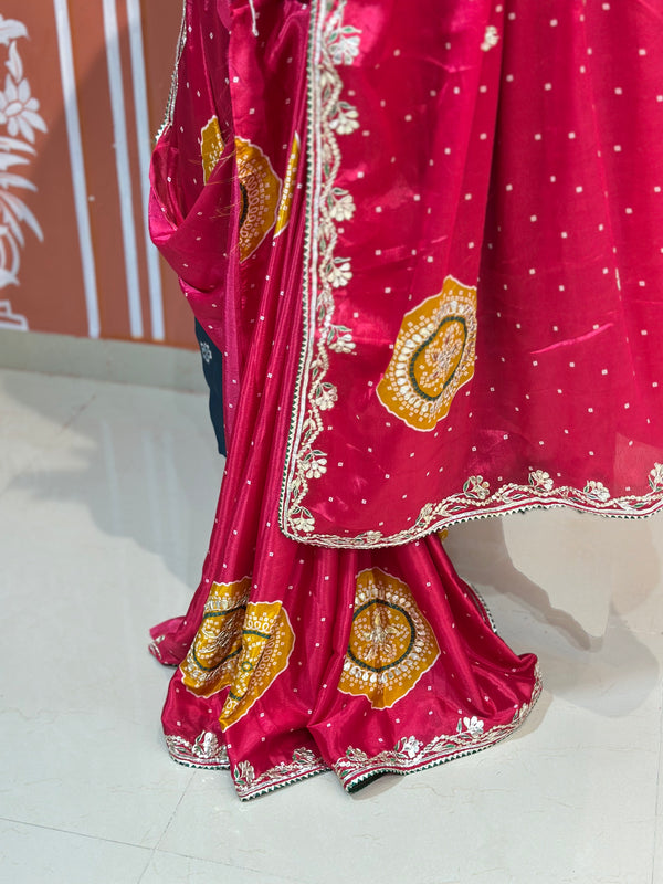 PURE CHINON GOTA PATTI SAREE