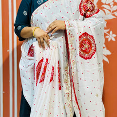 PURE CHINON GOTA PATTI SAREE