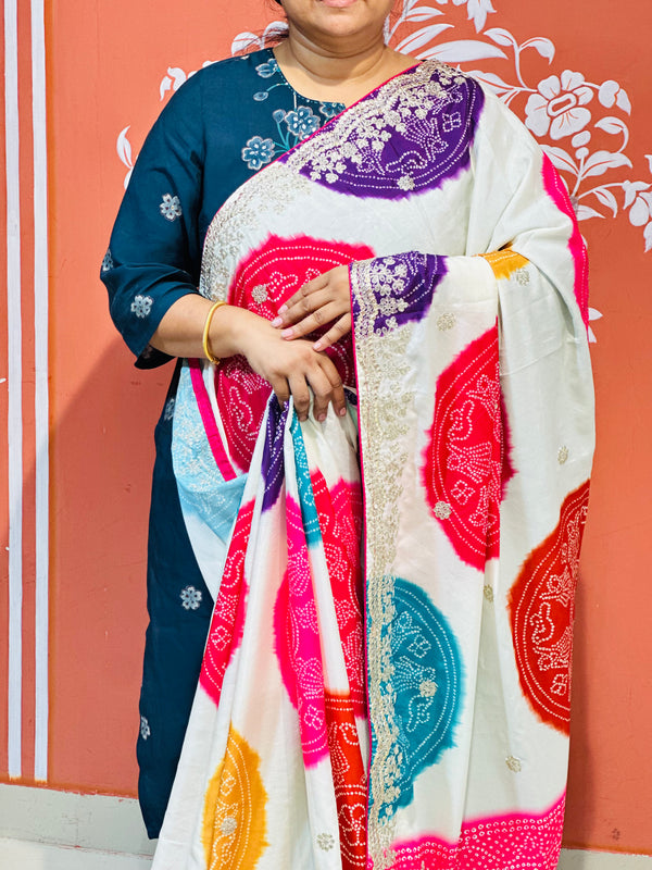 CHINON MANDALA BIG BOOTA SAREE