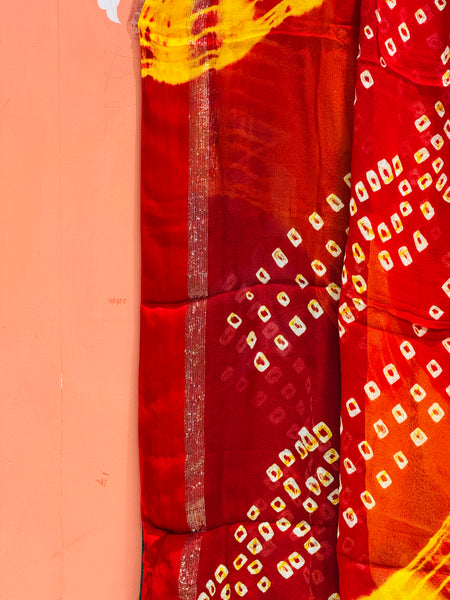 PURE GEORGETTE BHANDEJ SAREE