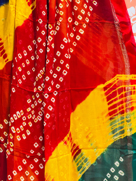 PURE GEORGETTE BHANDEJ SAREE