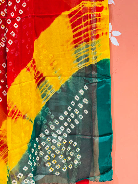 PURE GEORGETTE BHANDEJ SAREE