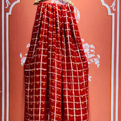 PURE GEORGETTE BHANDEJ GHATCHOLA SAREE