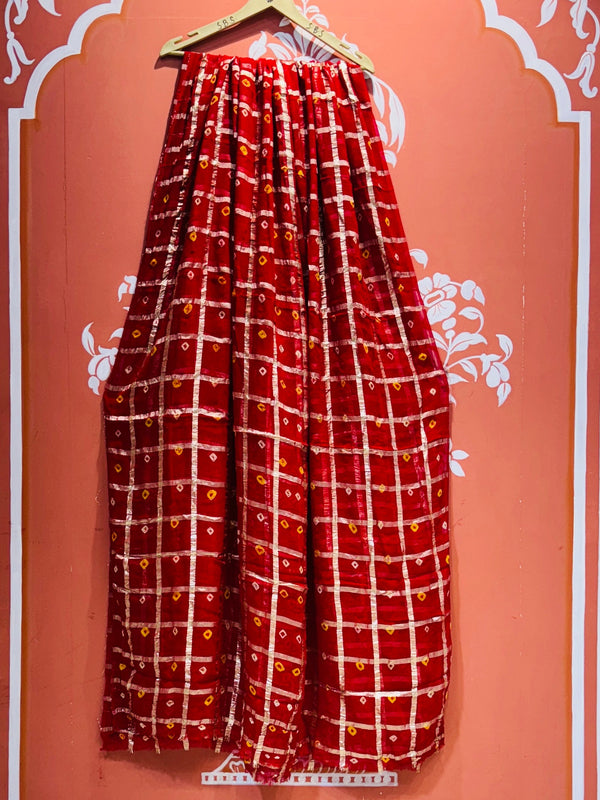 PURE GEORGETTE BHANDEJ GHATCHOLA SAREE