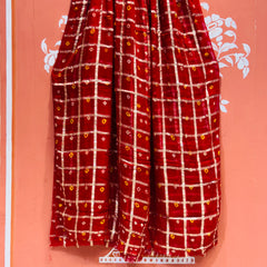 PURE GEORGETTE BHANDEJ GHATCHOLA SAREE