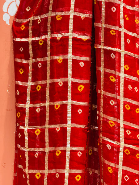 PURE GEORGETTE BHANDEJ GHATCHOLA SAREE