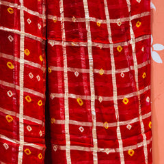 PURE GEORGETTE BHANDEJ GHATCHOLA SAREE