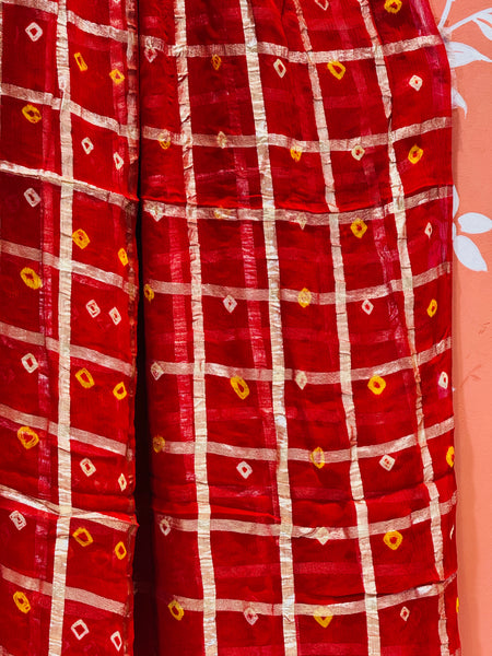 PURE GEORGETTE BHANDEJ GHATCHOLA SAREE