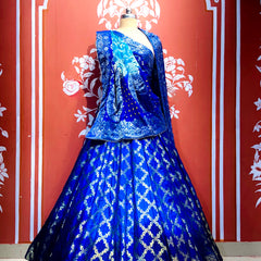 ROYAL BLUE GHATCHOLA FULL FLARED LEHENGA