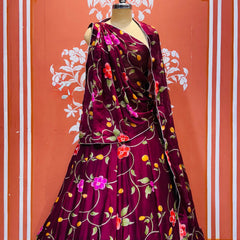 MOSH CRAPE FLORAL LEHENGA