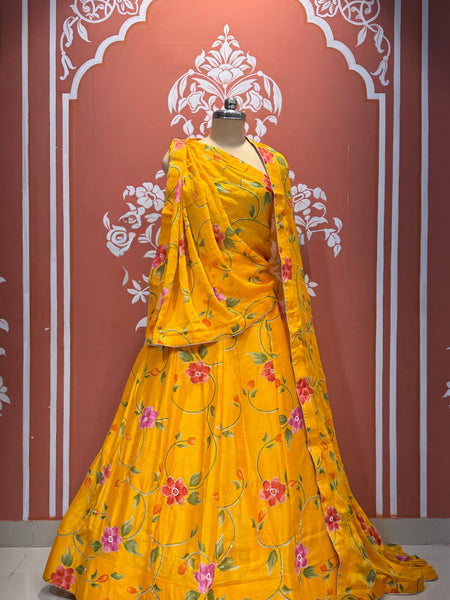 MOSH CRAPE FLORAL LEHENGA