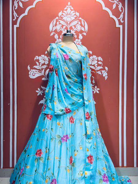 MOSH CRAPE FLORAL LEHENGA