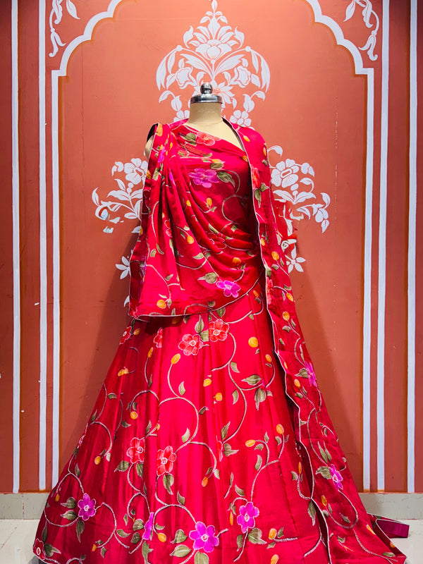 MOSH CRAPE FLORAL LEHENGA