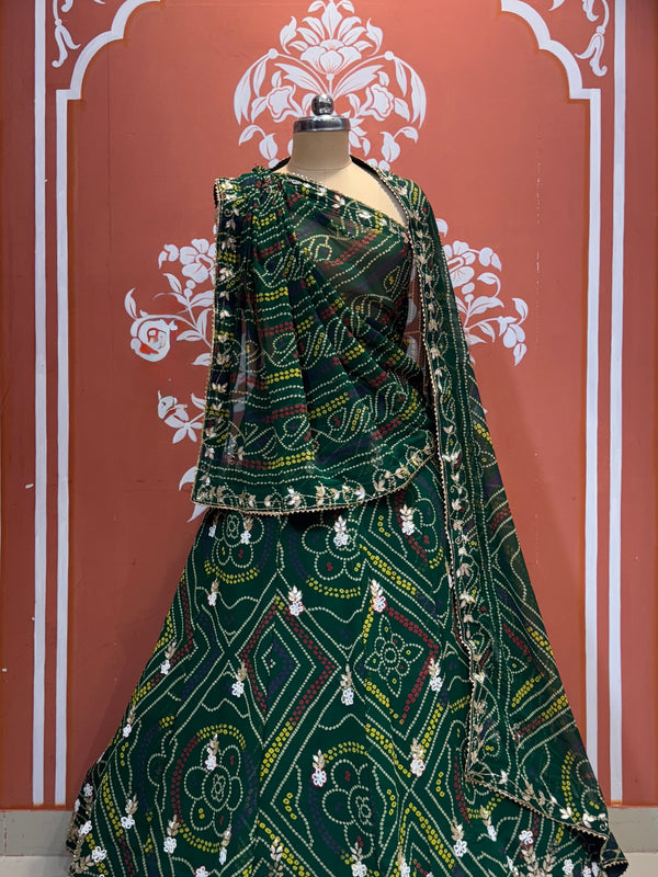 MOSH CRAPE FLORAL LEHENGA