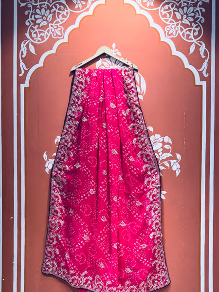 GEORGETTE PITTAN WORK SAREE