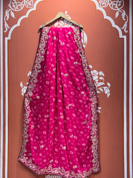 GEORGETTE PITTAN WORK SAREE