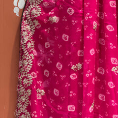 GEORGETTE PITTAN WORK SAREE