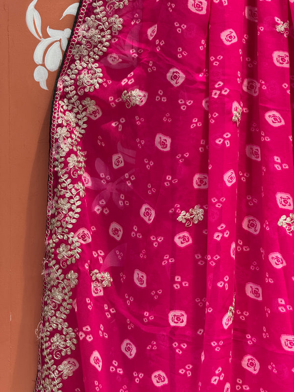 GEORGETTE PITTAN WORK SAREE