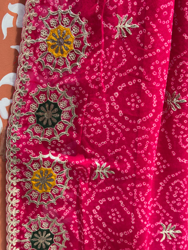 GEORGETTE MANDALA BHANDEJ SAREE
