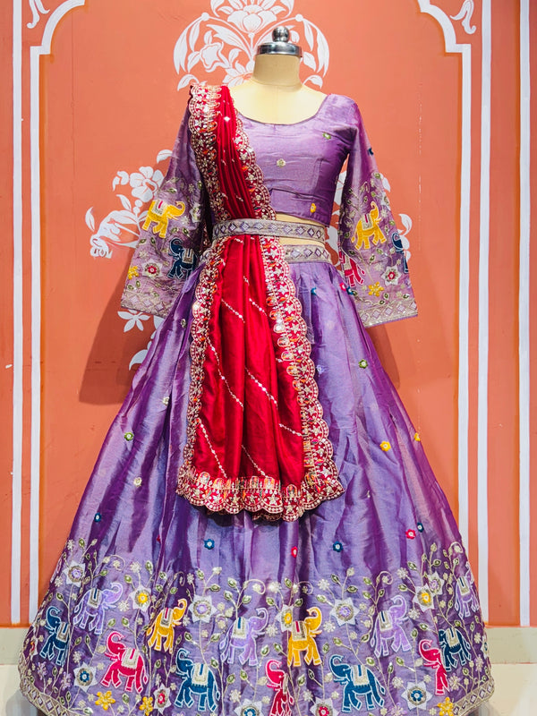 TISSUE ELEPHANTH ROYAL LEHENGA SET