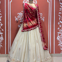 PURE TISSUE LEHENGA WITH PURE GAZI DUPATTA