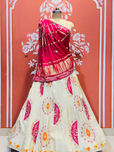 PURE TISSUE LEHENGA WITH PURE GAZI DUPATTA