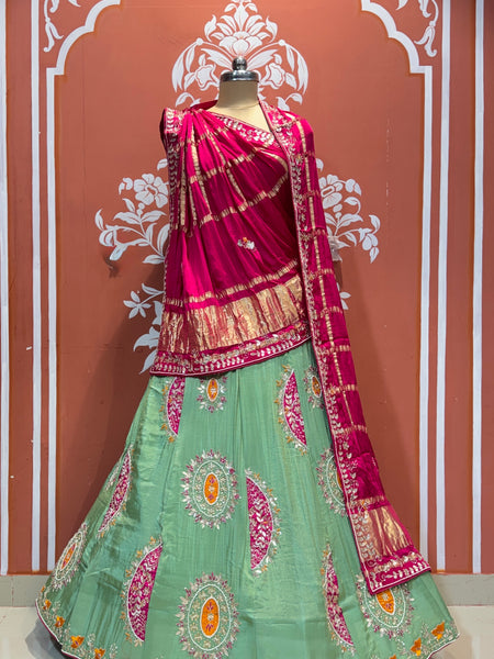 PURE TISSUE LEHENGA WITH PURE GAZI DUPATTA