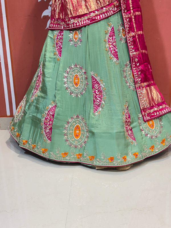 PURE TISSUE LEHENGA WITH PURE GAZI DUPATTA