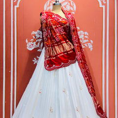 PURE TISSUE LEHENGA WITH PURE GAZI DUPATTA