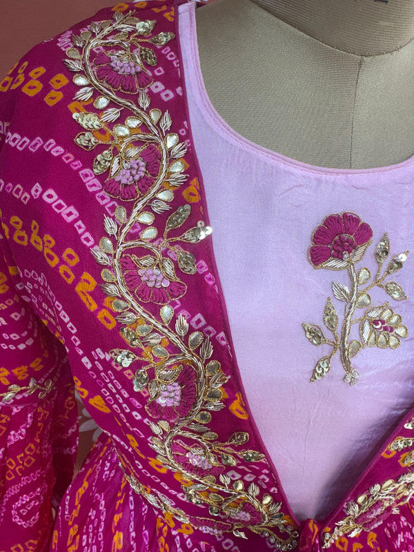PURE UPADA SILK AN RAI BHANDEJ INDO WESTERN
