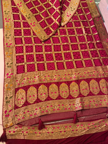 GHATCHOLA KHADDI GEORGETTE ZARI WEAVING SAREE