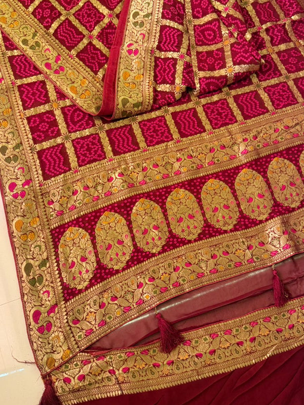 GHATCHOLA KHADDI GEORGETTE ZARI WEAVING SAREE