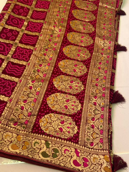 GHATCHOLA KHADDI GEORGETTE ZARI WEAVING SAREE