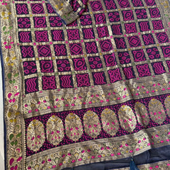 GHATCHOLA KHADDI GEORGETTE ZARI WEAVING SAREE