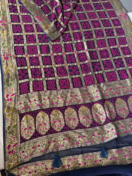 GHATCHOLA KHADDI GEORGETTE ZARI WEAVING SAREE