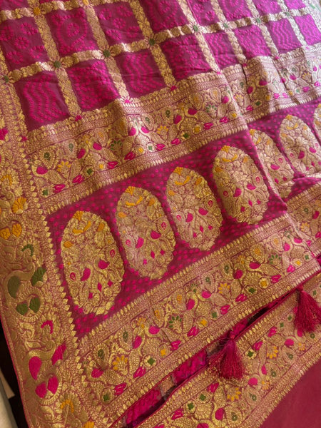 GHATCHOLA KHADDI GEORGETTE ZARI WEAVING SAREE