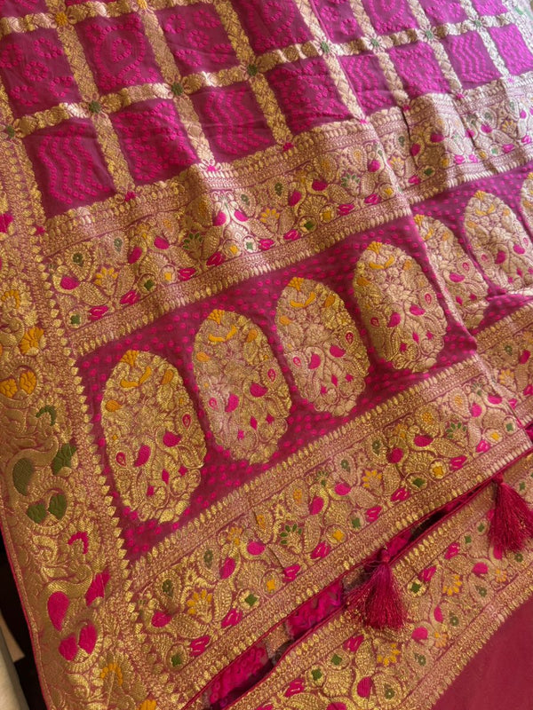 GHATCHOLA KHADDI GEORGETTE ZARI WEAVING SAREE