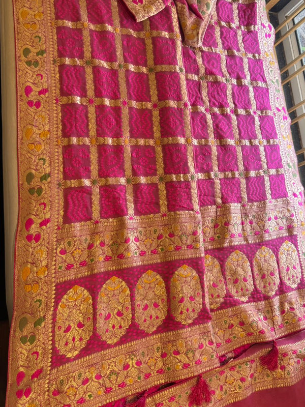 GHATCHOLA KHADDI GEORGETTE ZARI WEAVING SAREE