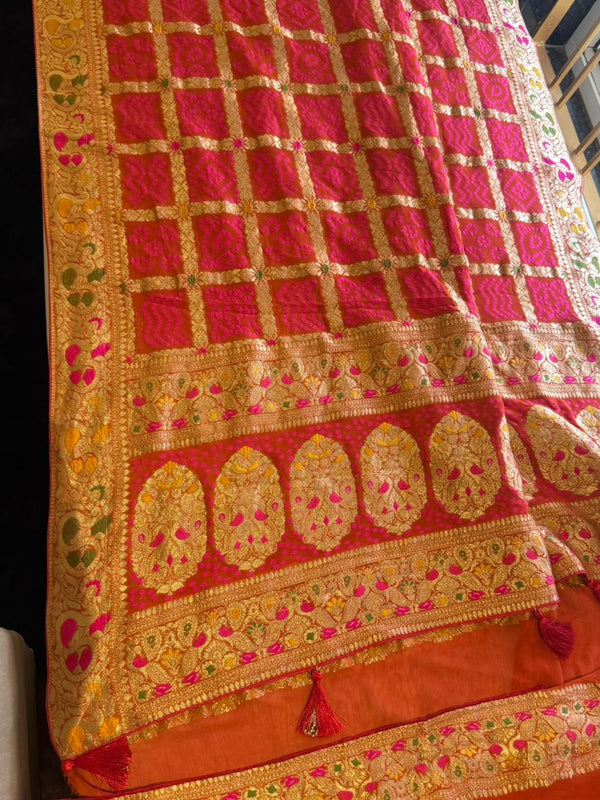 GHATCHOLA KHADDI GEORGETTE ZARI WEAVING SAREE