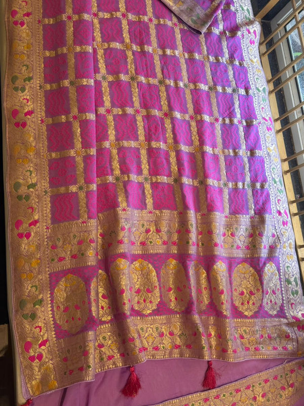 GHATCHOLA KHADDI GEORGETTE ZARI WEAVING SAREE